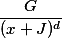 \ frac {G} {(x + J) ^ d}